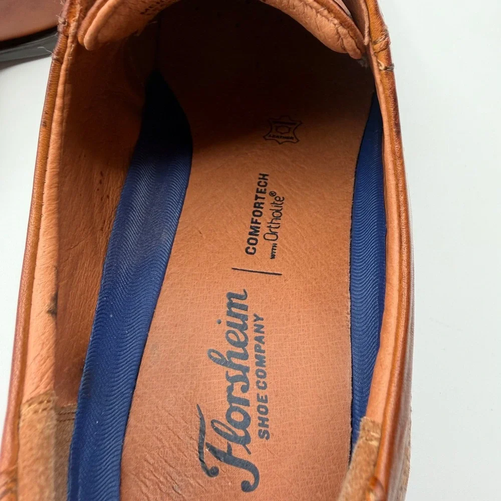 Florsheim Cap Toe Oxford Mens 10D Brown Comfortech Leather Office Ortholite